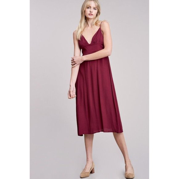 No Rest for Briget Arrays Slip Dress S Burgundy Red Lined NWT Discontinued - Picture 9 of 16